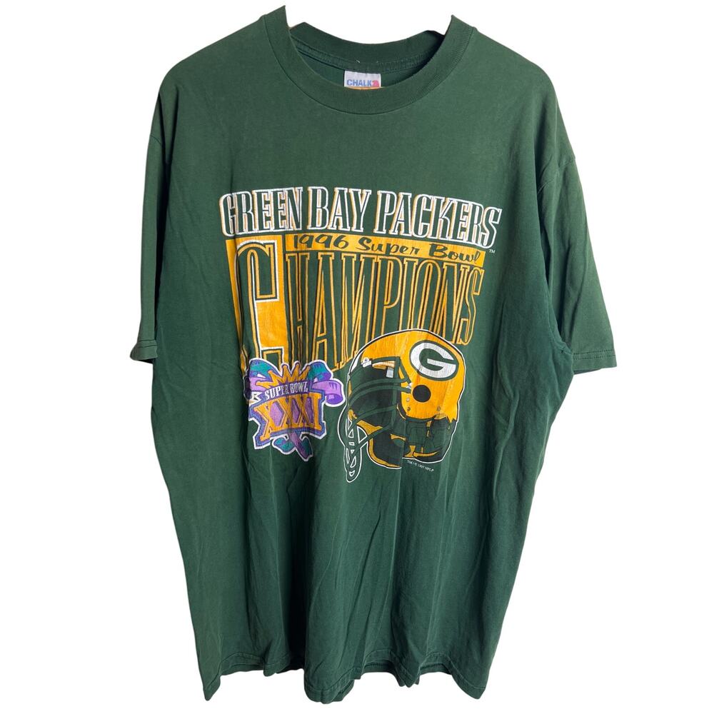 Vintage Chalk Line Green Bay Packers 1996 Super Bowl Large Green
